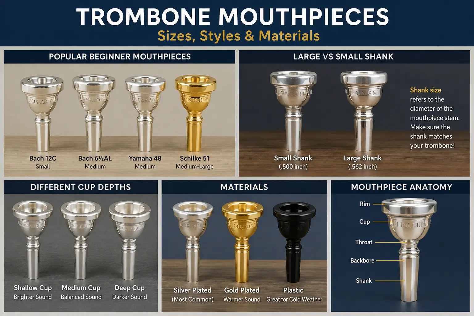 Trombone Mouthpieces Explained