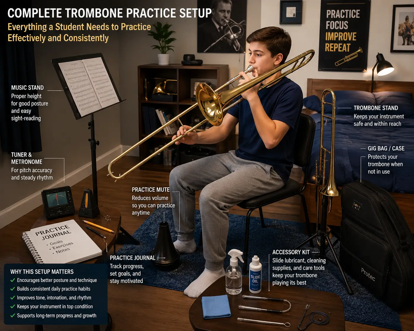 Online Trombone Lesson Setup Guide